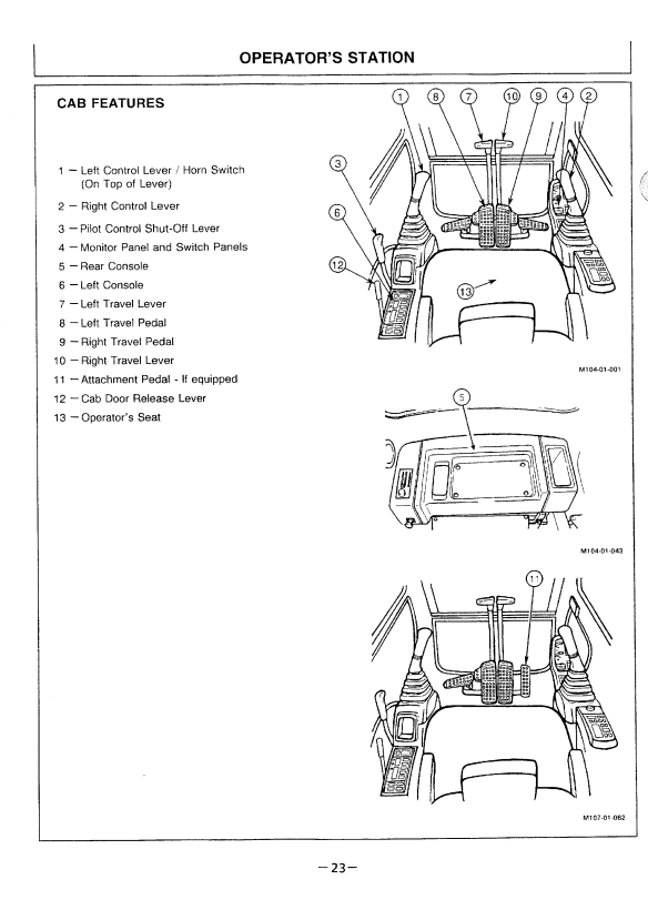 HITACHI EX100-3, EX100M-3 EXCAVATOR OPERATOR MANUAL EM12SNA13