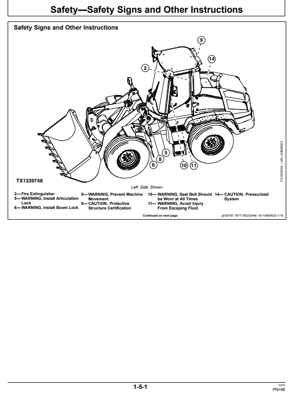 JOHN DEERE 344 P 4WD LOADER OPERATOR MANUAL OMT487737X019