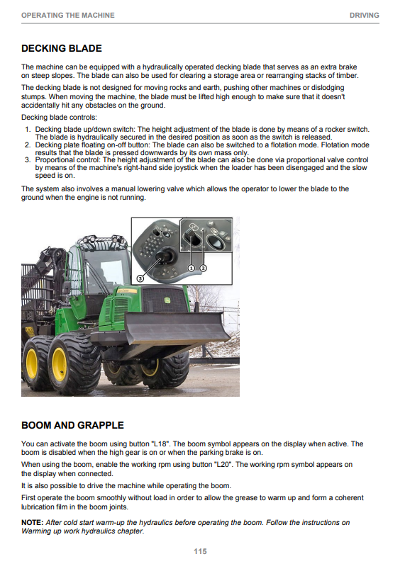 JOHN DEERE 1910G FINAL TIER 4 FIXED CABIN OPERATOR MANUAL F690976