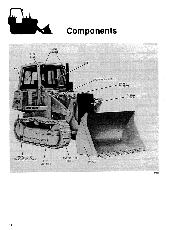 JOHN DEERE 655 CRAWLER LOADER OPERATOR MANUAL OMT76074