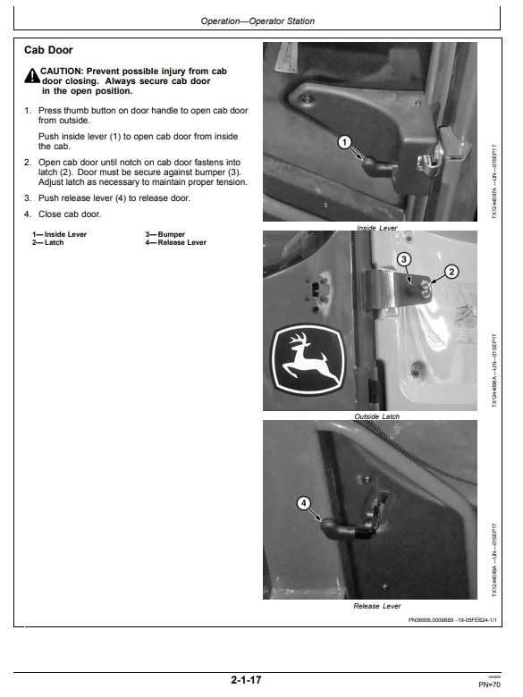 JOHN DEERE 344 P 4WD LOADER OPERATOR MANUAL OMT487737X019