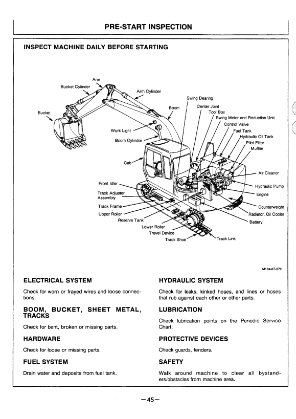 HITACHI EX100-3, EX100M-3 EXCAVATOR OPERATOR MANUAL EM12SNA13