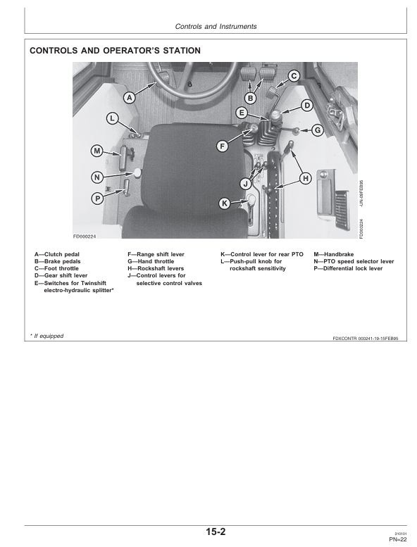 JOHN DEERE 3200X, 3300X, 3400X TRACTOR OPERATOR MANUAL RT6005012387