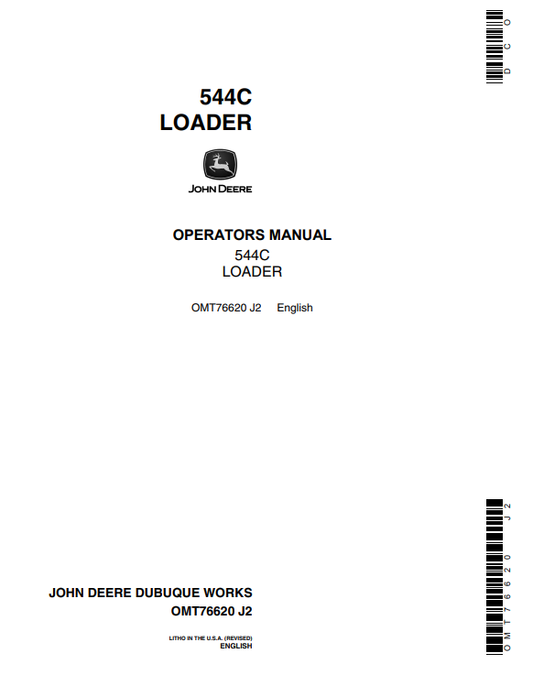 JOHN DEERE 544C LOADER OPERATOR MANUAL OMT76620