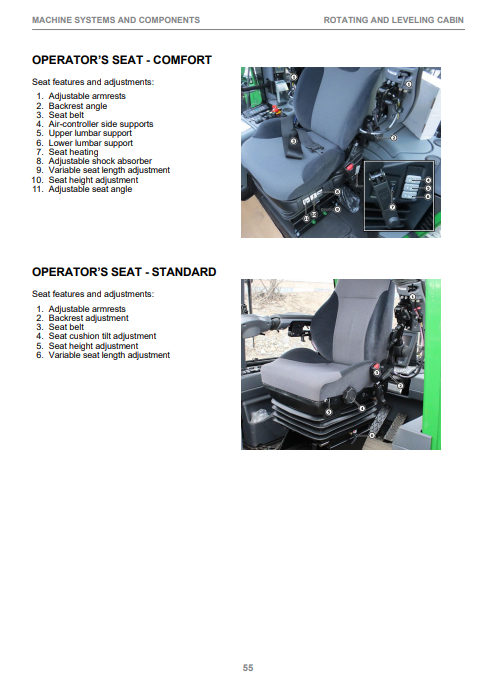 JOHN DEERE 1510G TIER 3 ROTATING &amp; LEVELING CABIN CTL FORWARDER OPERATOR INSTRUCTION MANUAL F723288