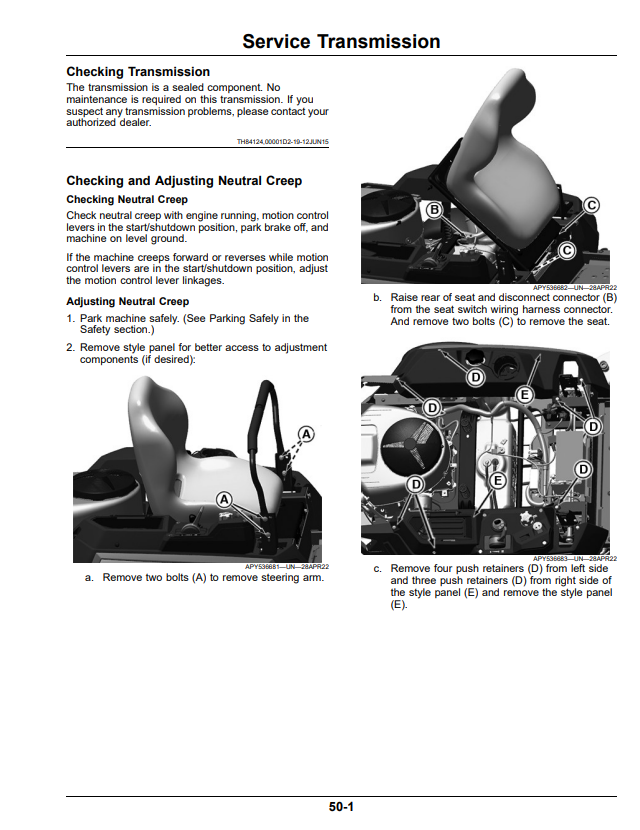 JOHN DEERE ZTRAK Z315E, Z320M, Z320R, Z300 SERIES RESIDENTIAL ZERO TURN MOWER OPERATOR MANUAL OMUC45282