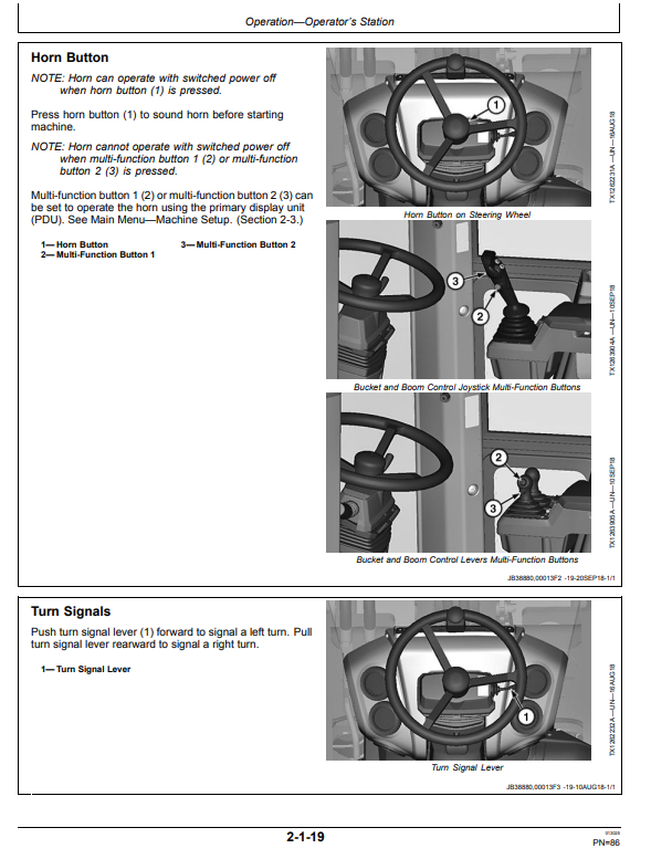 JOHN DEERE 524 P-TIER, GEN-A 4WD LOADER OPERATOR MANUAL OMT483917X019
