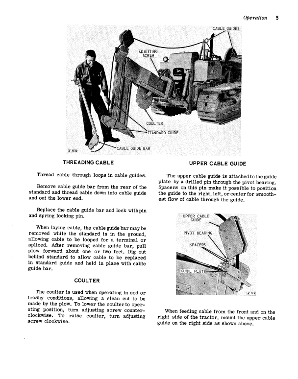 JOHN DEERE 3900 CABLE PLOW OPERATOR MANUAL OMK38584
