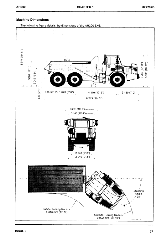 HITACHI AH300 ARTICULATED DUMP TRUCK OPERATOR MANUAL EM872202B
