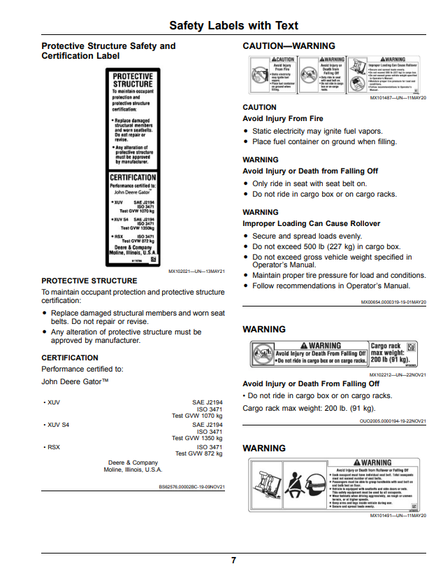 JOHN DEERE XUV560E, XUV560E S4 GATOR™ UTILITY VEHICLES OPERATOR MANUAL OMUC36882