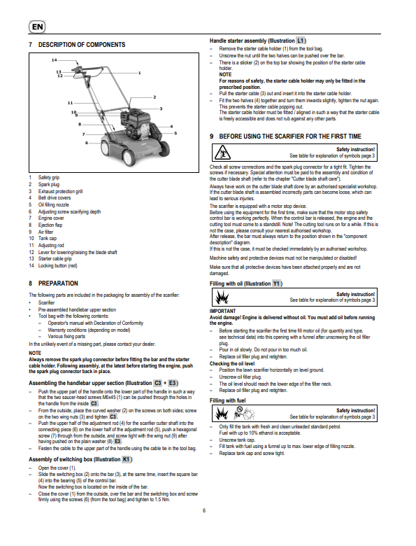 JOHN DEERE 38-BV (SA1424), D38R (SA1476) SCARIFIERS OPERATOR MANUAL SAU14749