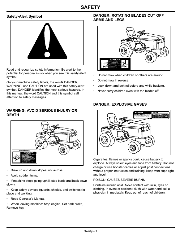 JOHN DEERE 425, 445 LAWN AND GARDEN TRACTOR OPERATOR MANUAL OMM144042