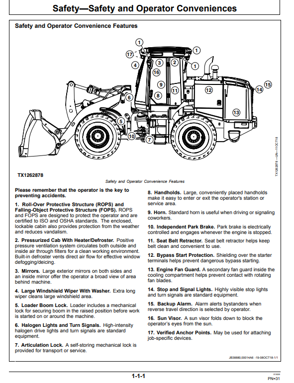 JOHN DEERE 624L 4WD LOADER OPERATOR MANUAL OMT406389X19