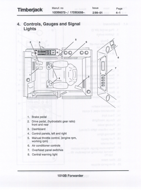 JOHN DEERE 1010B FORWARDER OPERATOR MANUAL F056454