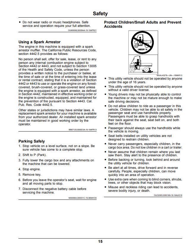 JOHN DEERE XUV835E, XUV835M, XUV835R GATOR™ UTILITY VEHICLES OPERATOR MANUAL OMUC29853