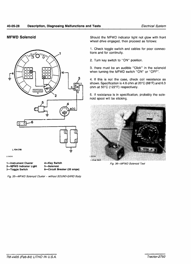 JOHN DEERE 2750 TRACTOR TECHNICAL MANUAL TM4405