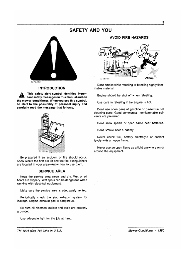 JOHN DEERE 1380 MOWER-CONDITIONER TECHNICAL MANUAL TM1204