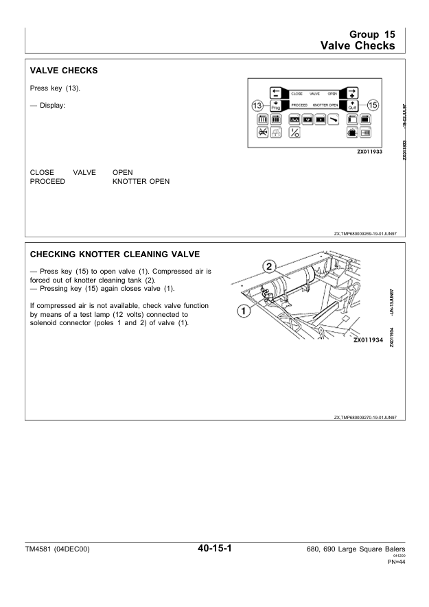 JOHN DEERE 680, 690, 680 AND 690 MULTICUT LARGE SQUARE BALER TECHNICAL MANUAL TM4581