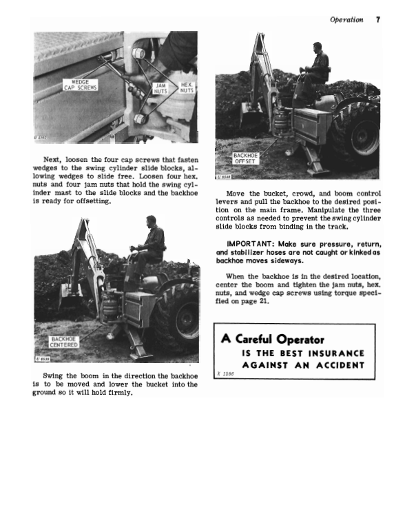 JOHN DEERE 93 SERIES A AND 95 SERIES A BACKHOES OPERATOR MANUAL OMT33825