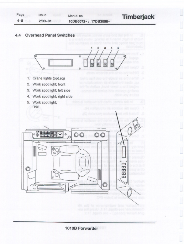 JOHN DEERE 1010B FORWARDER OPERATOR MANUAL F056454