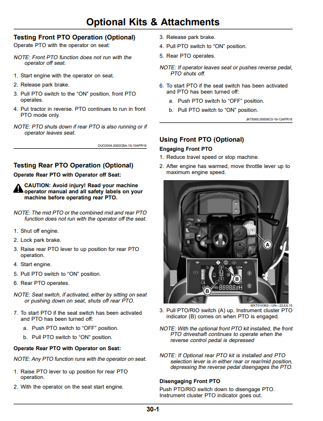 JOHN DEERE X730, X734, X738, X739 LAWN AND GARDEN TRACTOR X700 SERIES GAS OPERATOR MANUAL OMUC44879