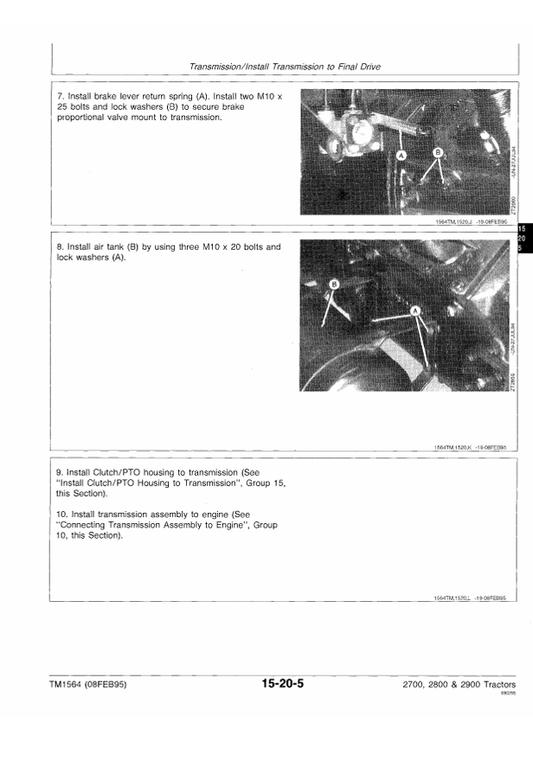 JOHN DEERE 2700, 2800 AND 2900 TRACTOR TECHNICAL MANUAL TM1564