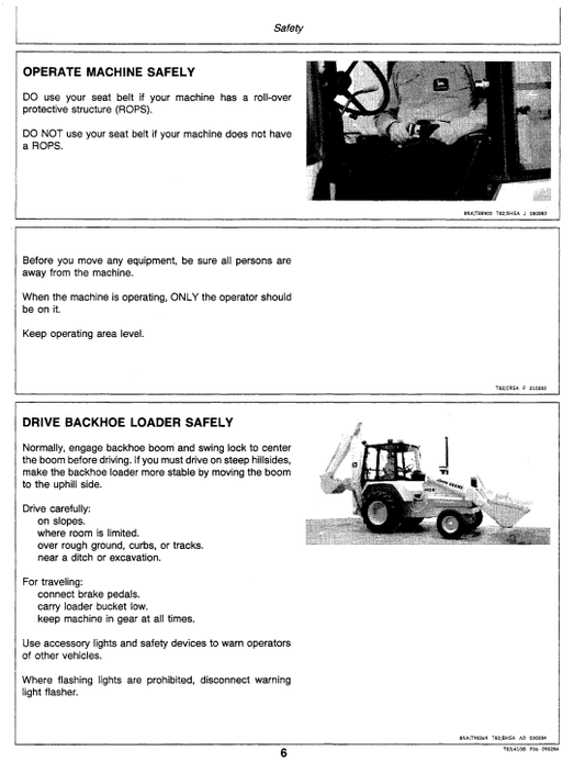 JOHN DEERE 410B BACKHOE LOADER OPERATOR MANUAL OMT79035