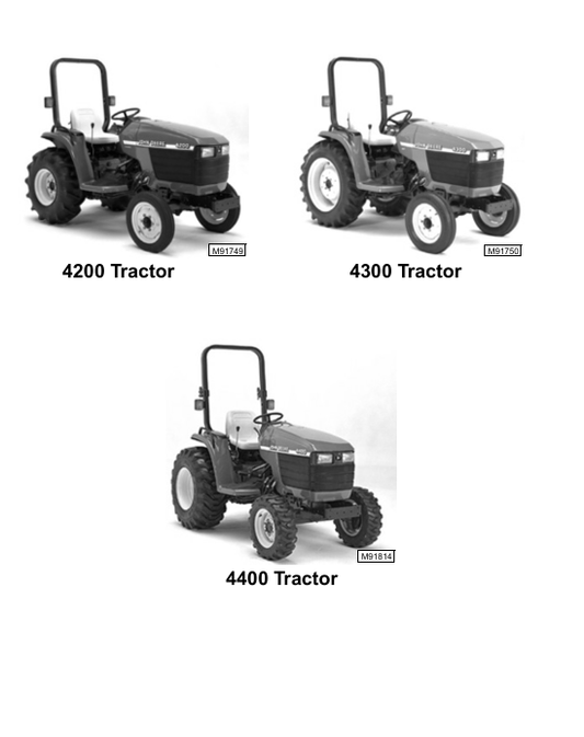JOHN DEERE 4200, 4300, 4400 COMPACT UTILITY TRACTOR TECHNICAL MANUAL TM1677