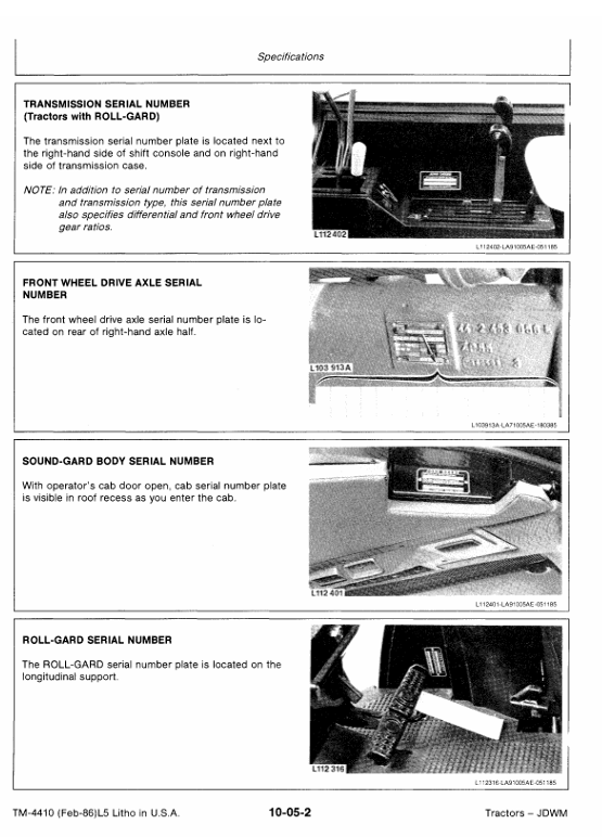 JOHN DEERE 3150 TRACTOR TECHNICAL MANUAL TM4410