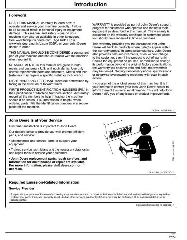 JOHN DEERE 710 P BACKHOE LOADER OPERATOR MANUAL OMT494849X019