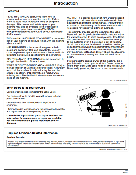JOHN DEERE 710 P BACKHOE LOADER OPERATOR MANUAL OMT494849X019