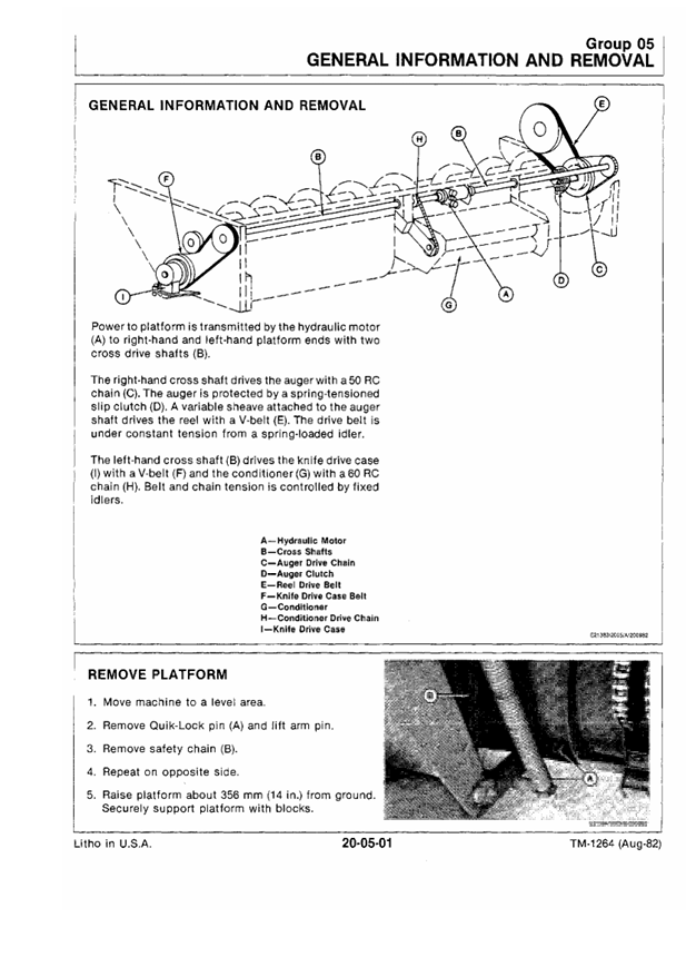 JOHN DEERE 1424 MOWER-CONDITIONER TECHNICAL MANUAL TM1264