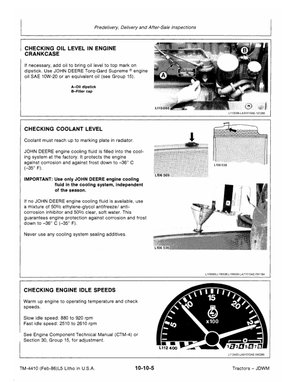 JOHN DEERE 3150 TRACTOR TECHNICAL MANUAL TM4410
