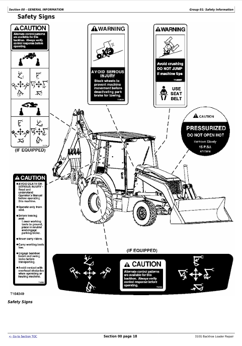 JOHN DEERE 310G BACKHOE LOADER REPAIR TECHNICAL MANUAL TM1886