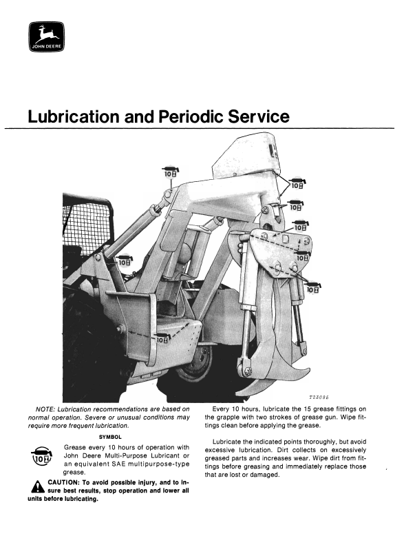 JOHN DEERE 3605 GRAPPLE OPERATOR MANUAL OMT35736