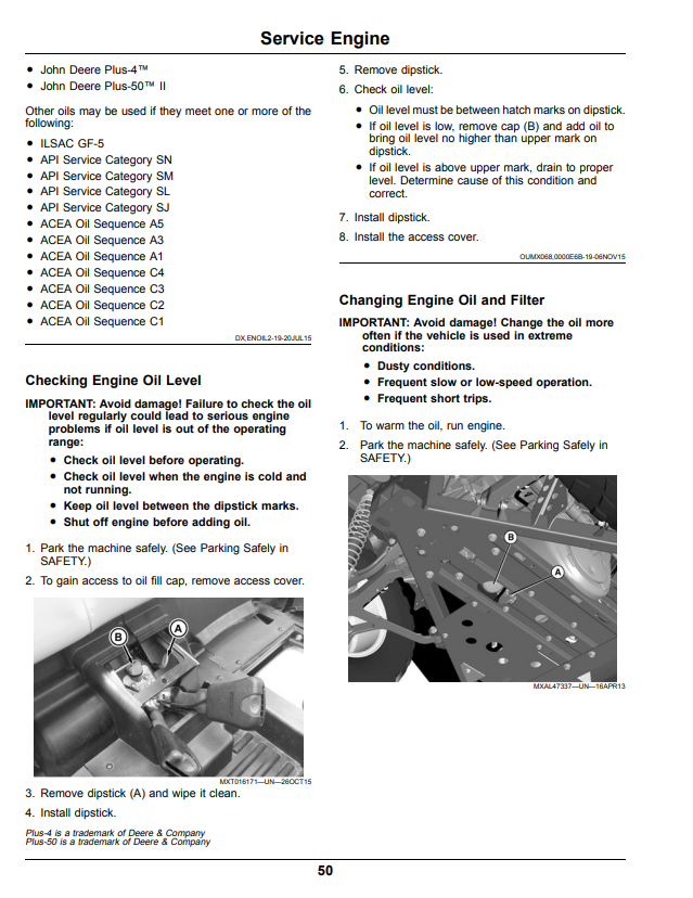 JOHN DEERE XUV560E, XUV560E S4 GATOR™ UTILITY VEHICLES OPERATOR MANUAL OMUC22016
