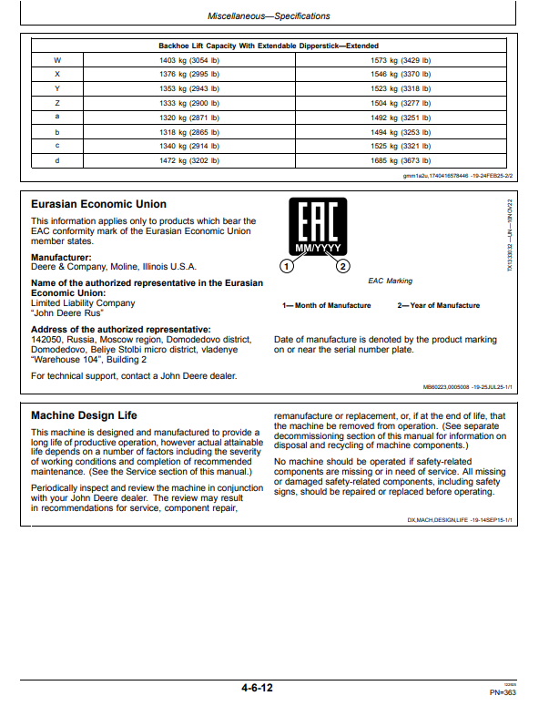 JOHN DEERE 710 P BACKHOE LOADER OPERATOR MANUAL OMT494849X019