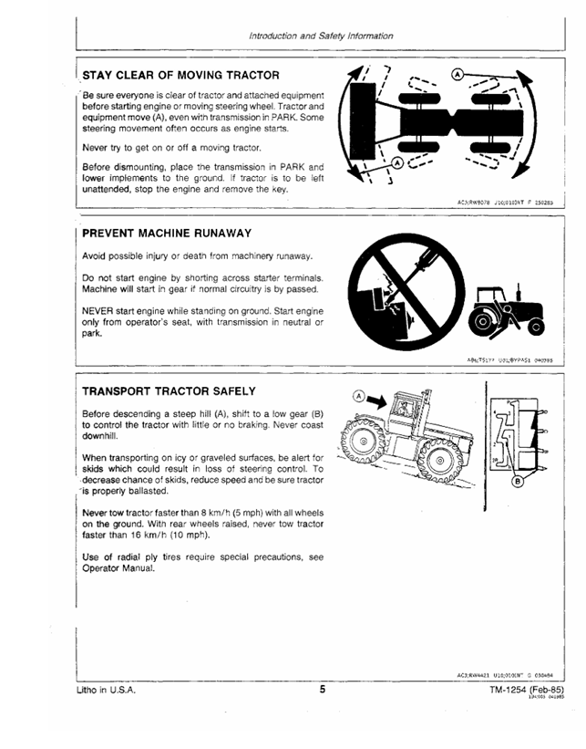 JOHN DEERE 8850 TRACTOR TECHNICAL MANUAL TM1254
