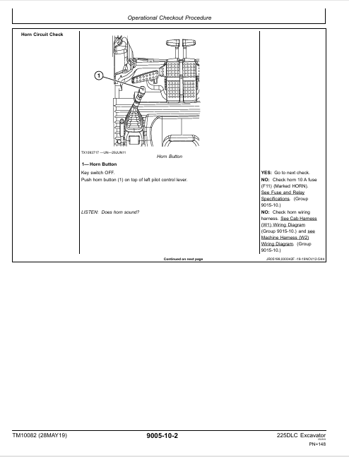 JOHN DEERE 225DLC EXCAVATOR OPERATION AND TEST TECHNICAL MANUAL TM10082