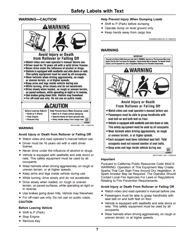 JOHN DEERE XUV835E, XUV835M, XUV835R GATOR™ UTILITY VEHICLES OPERATOR MANUAL OMUC35384