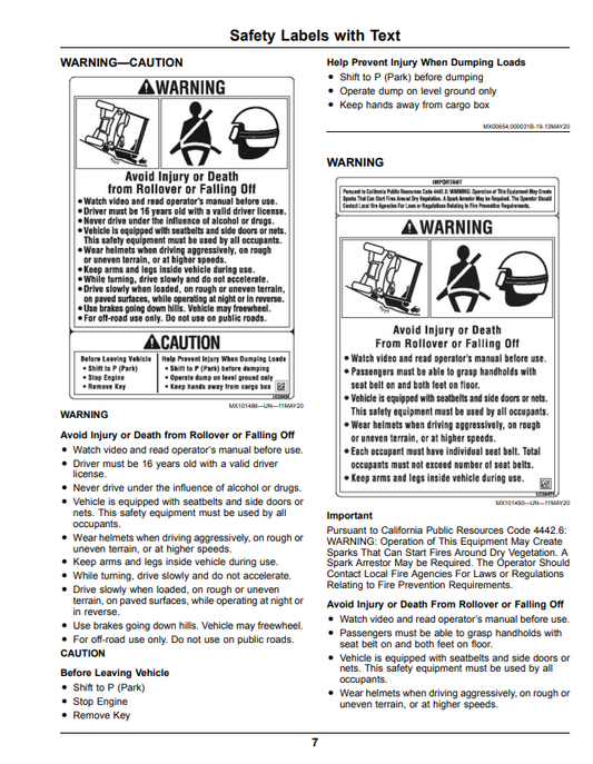 JOHN DEERE XUV835E, XUV835M, XUV835R GATOR™ UTILITY VEHICLES OPERATOR MANUAL OMUC35384