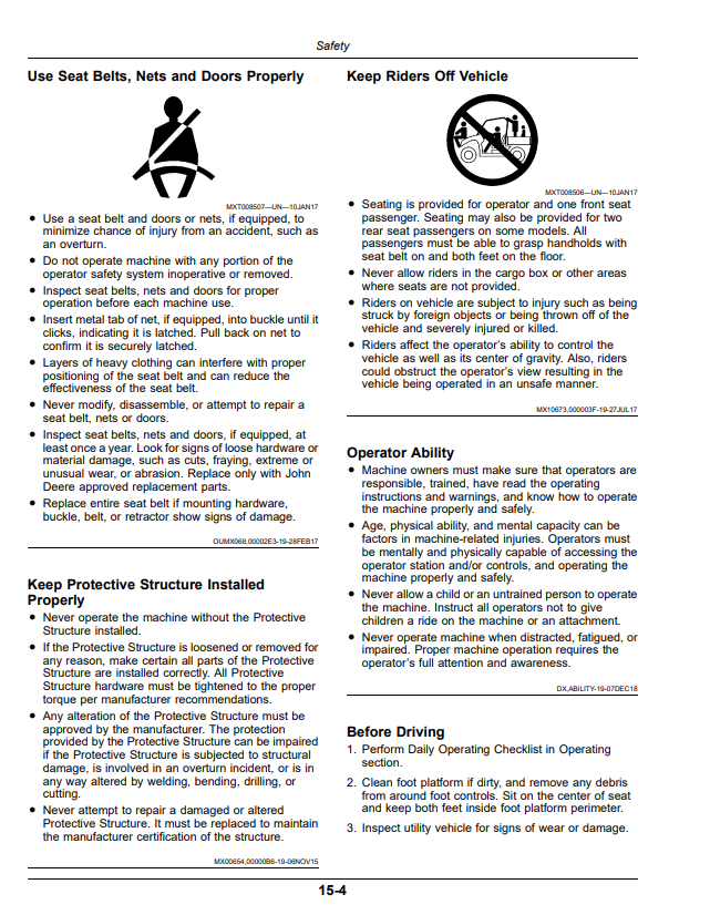 JOHN DEERE XUV560E, XUV560E S4 GATOR™ UTILITY VEHICLES OPERATOR MANUAL OMUC39381
