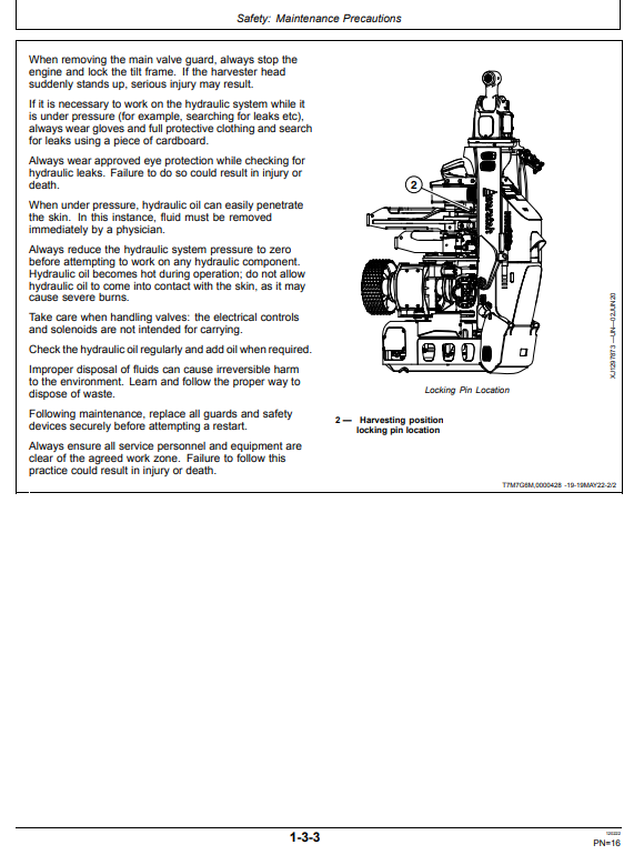 WARATAH HTH623C HARVESTER HEAD OPERATOR MANUAL WA116602