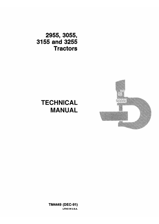 JOHN DEERE 2955, 3055, 3155 AND 3255 TRACTOR TECHNICAL MANUAL TM4449
