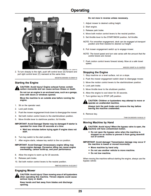 JOHN DEERE Z335E, Z335M, Z345M, Z345R, Z355E, Z355R, Z375R, Z300 SERIES ZTRAK™ OPERATOR MANUAL OMUC18697
