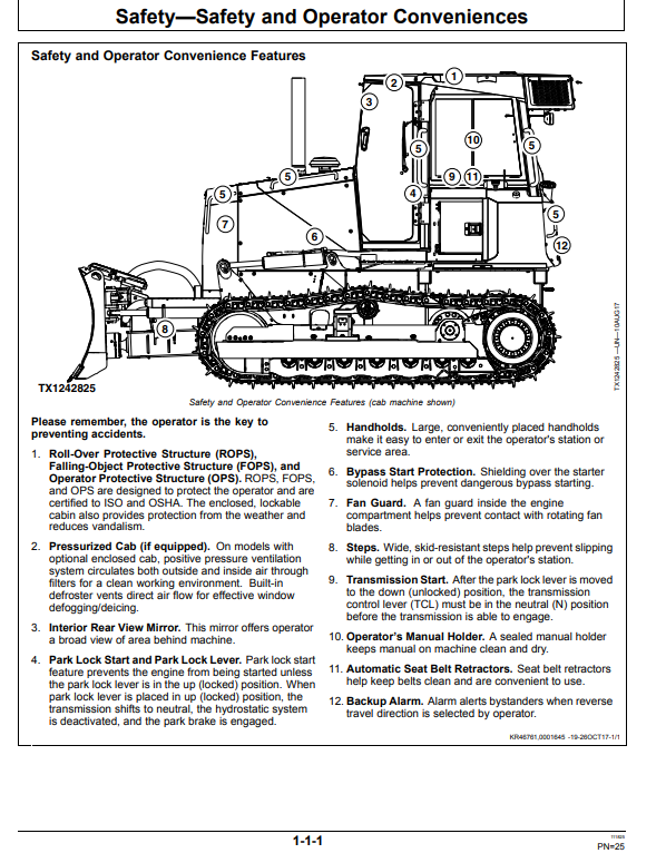 JOHN DEERE 700J-II CRAWLER DOZER OPERATOR MANUAL OMT392867X19
