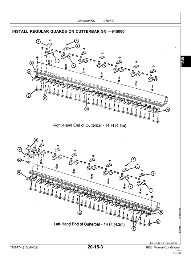JOHN DEERE 1600 MOWER-CONDITIONER TECHNICAL MANUAL TM1474