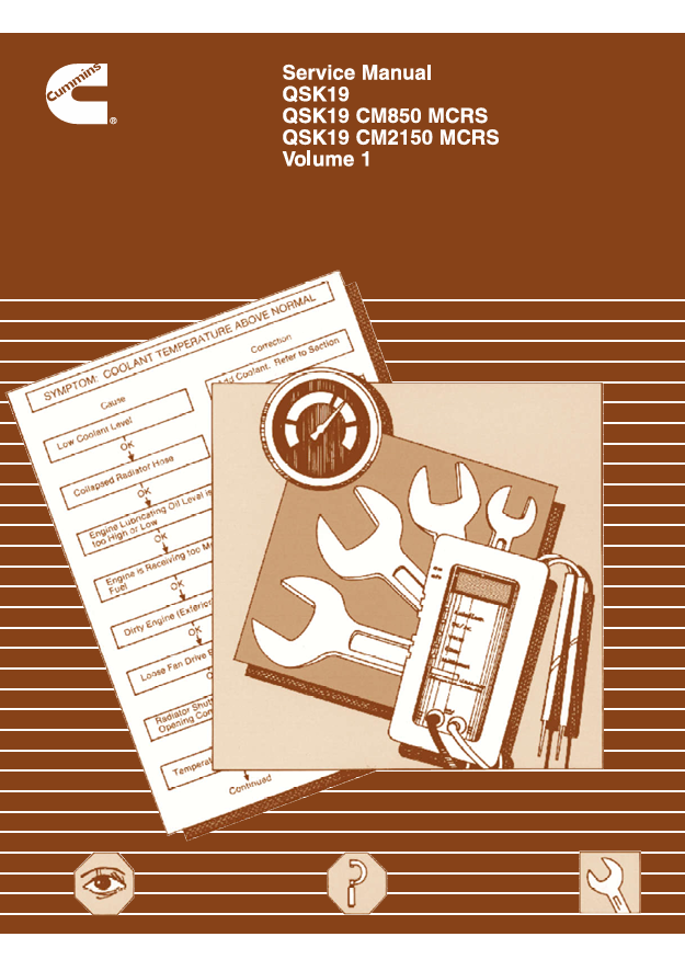JOHN DEERE CUMMINS ENGINE QSK19, QSK19 CM850, CM2150 MCRS, 4021592-VOL1 SERVICE MANUAL