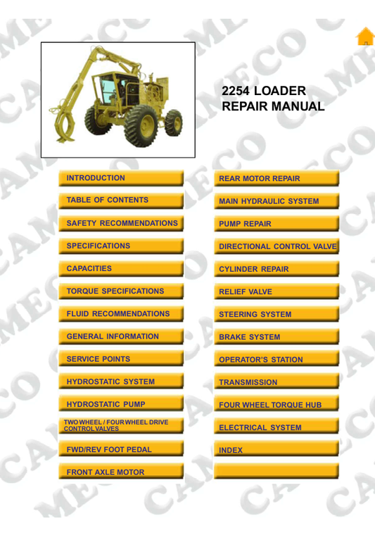 JOHN DEERE 2254 LOADER REPAIR MANUAL