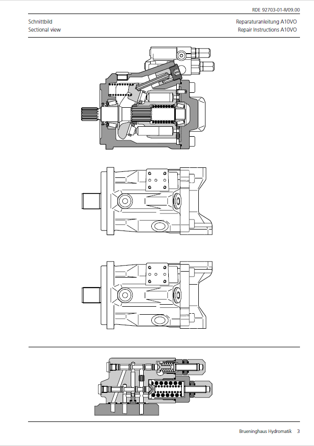 A10VO Hydraulic Pump Repair Manual 915171 for Mustang Equipment